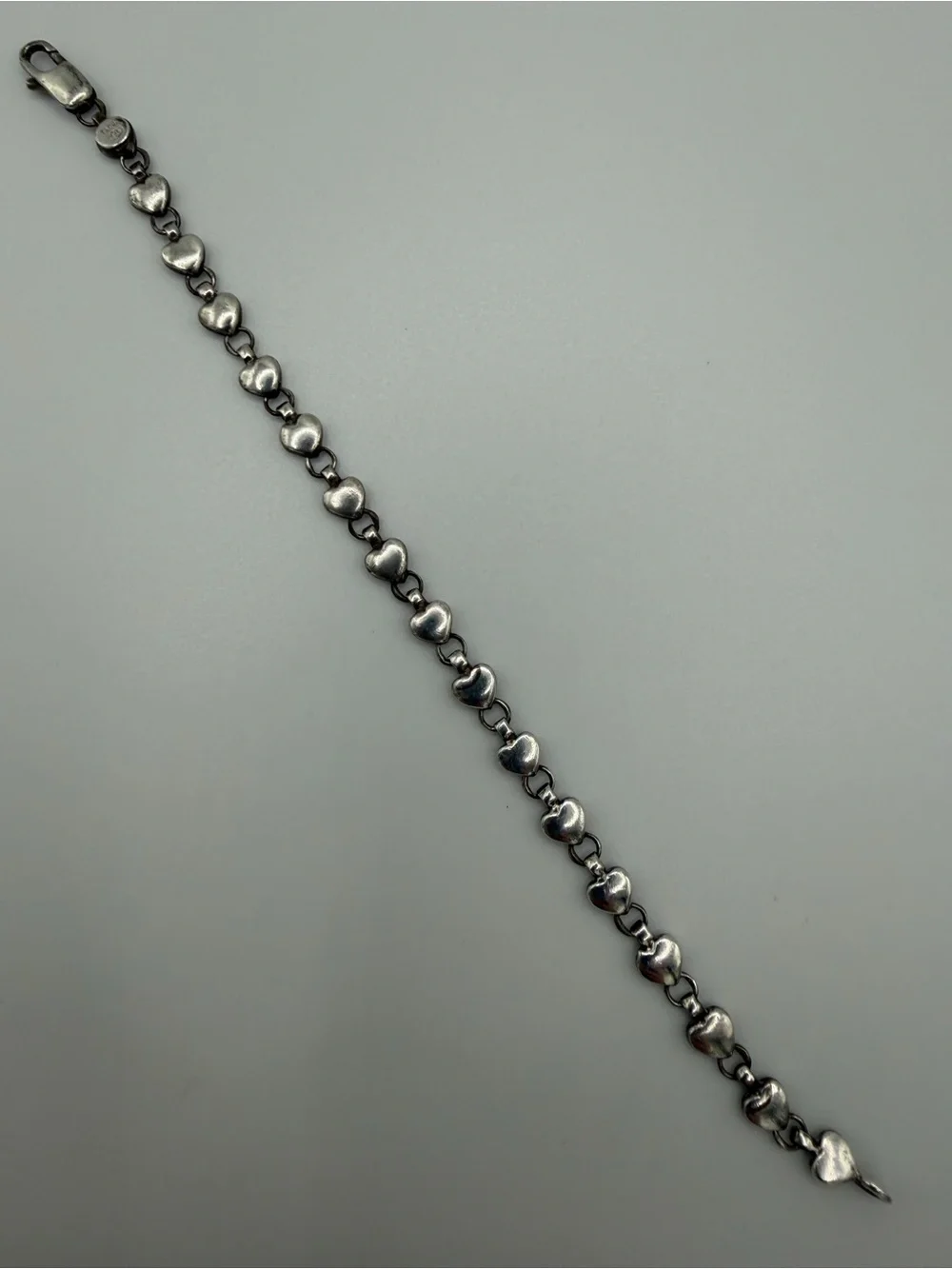 Tiffany & Co. Silver Heart Link Bracelet with Tiffany Blue Pouch - Picture 10 of 15
